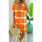 👗 TIE-DYE STRIPED SHORT SLEEVE T-SHIRT DRESS