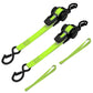🔧 Auto Retractable Ratchet Tie-Down Strap: Double Hooks, Polyester, 640kg, 1"/2" Options