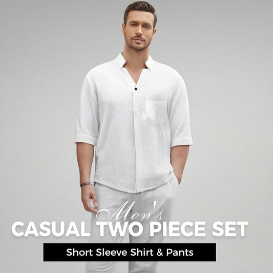 🎉BIG SALE-52% OFF🎉Men's Trendy Cotton Linen Top & Pants Two-Piece Set FREE SHIPPING