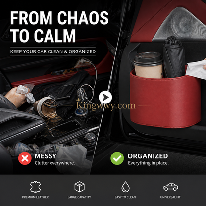 🚗 PU Leather Car Door Cup Holder – Wide-Mouth Clip-On Drink & Phone Organizer, Anti-Sag Stable Fit for SUV/Truck/RV 🛡️✨