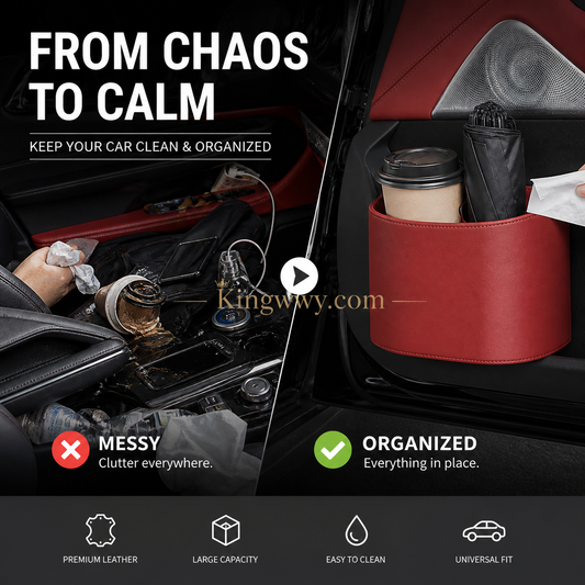 🚗 PU Leather Car Door Cup Holder – Wide-Mouth Clip-On Drink & Phone Organizer, Anti-Sag Stable Fit for SUV/Truck/RV 🛡️✨