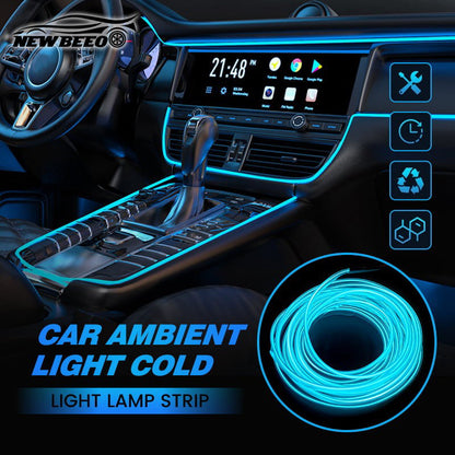 🚗 Ultra-Thin Car Ambient Light Strip: USB Plug & Play, Multi-Colour, Seamless Fit