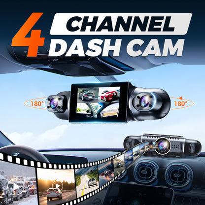 Driving Safety✨4-Channel FHD Dash Cam with Ultra-Wide Angle