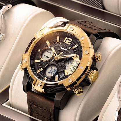📢📢50% OFF !!⏰Multifunctional Dual Display 3ATM Waterproof Men's Quartz Sports Watch