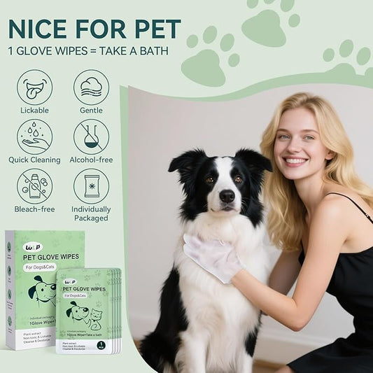 🥳2026 HOT SALE🥳💞50K+ SOLD! 🐾🧤 Rinse-Free Pet Glove Wipes – five-finger design cleans face, paws & underbelly. Deodorizing, antibacterial & hypoallergenic. No bath needed! ✨✅