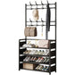🏠 3-in-1 Entryway Organizer: Shoe Rack, Coat Rack & Shelves, 16mm Metal Frame, 4/5 Tiers