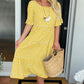 🔥Hot Sale 50% OFF!!💕Round Neck Polka Dot Print Midi Dress🌸