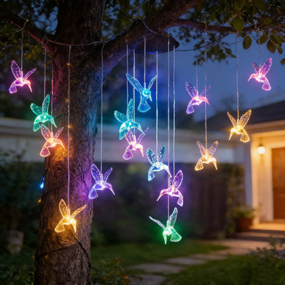 🦋 Solar-Powered Butterfly Wind Chime Lights: 7 Color-Changing LEDs, 600mAh Battery, 6-8H Glow for Garden & Patio