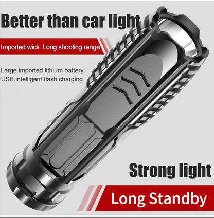 6000LM Waterproof Flashlight Built in Battery USB Charging