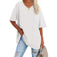 👚 LIMITED-TIME 50% OFF! 💥 Ladies V-Neck T-Shirt – Premium Cotton, Flared Hem, Loose Fit ✨