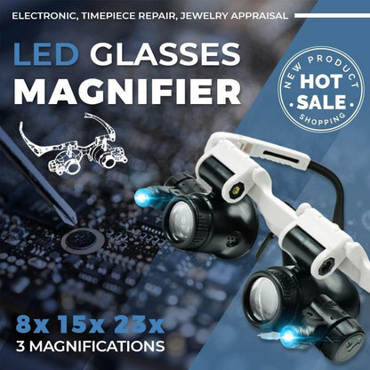 🎁Hot Sale 50% OFF⏳LED Glasses Magnifier🔥23x