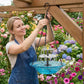 🌞 Solar Hanging Bird Bath Fountain: Cascading, Dual-Tier, No Wiring, for Garden & Patio