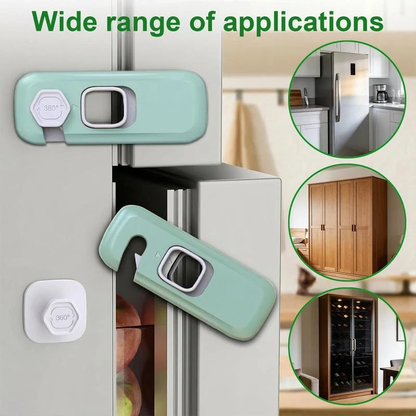 👶 Child Proof Refrigerator Locks: 2pcs, Strong Adhesive, Versatile for Cabinets & Drawers