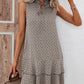 🎀 Geometric Print Mini Dress with Hollowed Bowknot Back