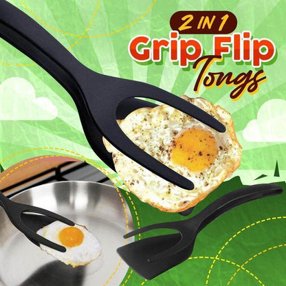 🌞Summer Hot Price Only Today-9.99!!🔥Buy 2 Get 1 Free🔥2 In 1 Grip Flip Tongs