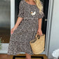 🔥Hot Sale 50% OFF!!💕Round Neck Polka Dot Print Midi Dress🌸