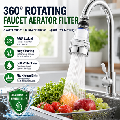 🚰 LIMITED-TIME 50% OFF! 💧 360° Faucet Filter – Refreshing, Practical, Splash‑Free ✨