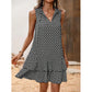 🎀 Geometric Print Mini Dress with Hollowed Bowknot Back