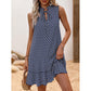 🎀 Geometric Print Mini Dress with Hollowed Bowknot Back