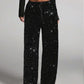 💖LAST DAY SALE 50% OFF🥰Women's Sequin Sparkle Wide Leg Pants with Elastic Waistband