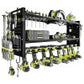 🛠️ Heavy-Duty Wall-Mounted Tool Rack: Steel, Side Pegboards, Vented Mesh, Red