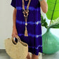 👗 TIE-DYE STRIPED SHORT SLEEVE T-SHIRT DRESS