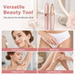 💄 Electric Eyebrow Trimmer: Built-In LED, Lipstick Design, Stainless Steel, Waterproof, Portable
