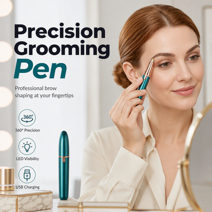 💄 Electric Eyebrow Trimmer: Built-In LED, Lipstick Design, Stainless Steel, Waterproof, Portable