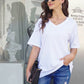 👚 LIMITED-TIME 50% OFF! 💥 Ladies V-Neck T-Shirt – Premium Cotton, Flared Hem, Loose Fit ✨