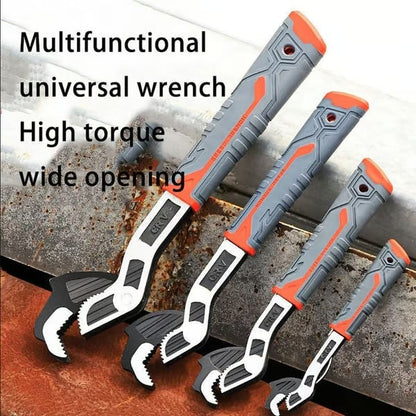 🔧 Self-Locking Pipe Wrench: One-Hand Lock, 7-43mm Grip, Chrome Vanadium Steel