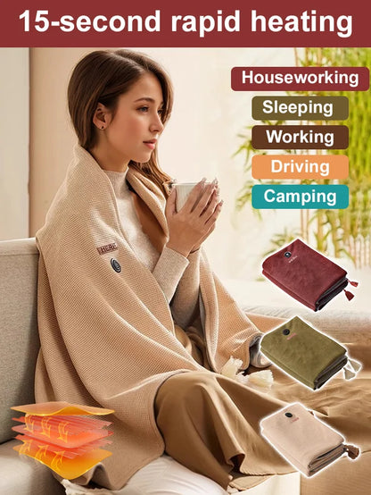 🏆LAST DAY 50% OFF🧣Portable USB Wearable Heating Blanket