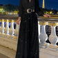 2025 New Fashion V-neck Long Sleeve Shirt with Elegant Waist Slimming and Wide-leg Sequins