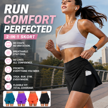 🌞 Today！ 50% OFF!!❄️👚Anti-Chafing Active Skort – Super soft and comfortable🔥