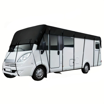 🚐 Caravan Roof Cover: Silver-Coated 210D Oxford, 6.5×3m, Water Runs Off, One-Person Fit
