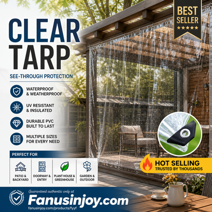 🛡️🌧️Heavy Duty Weatherproof Clear Tarps 14 Mil