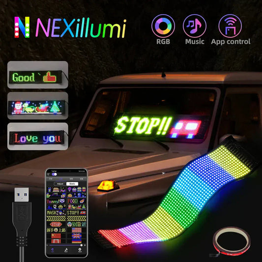 ✨ Limited Time 50% Off 🚗 Flexible In-Car Bluetooth LED Display