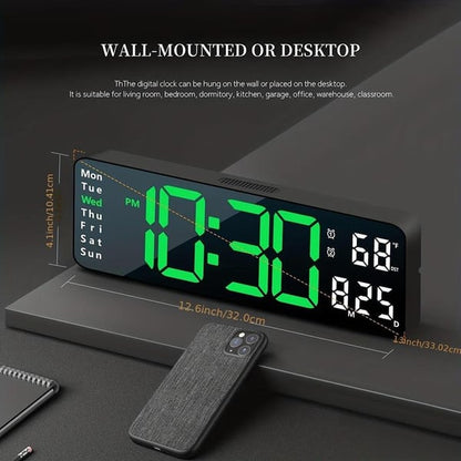 🕐💡 50% OFF! ⌚16" Large Digital Clock with Temperature, Date, Auto DST, Night Light, Auto Brightness Dimmer – Smart Display for Every Room