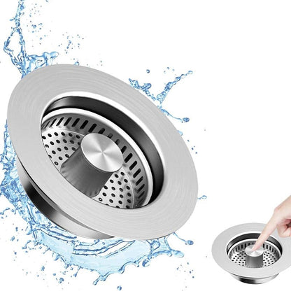 🚰 3-in-1 Kitchen Sink Strainer & Stopper: Anti-Clog, Odour-Isolating, Universal