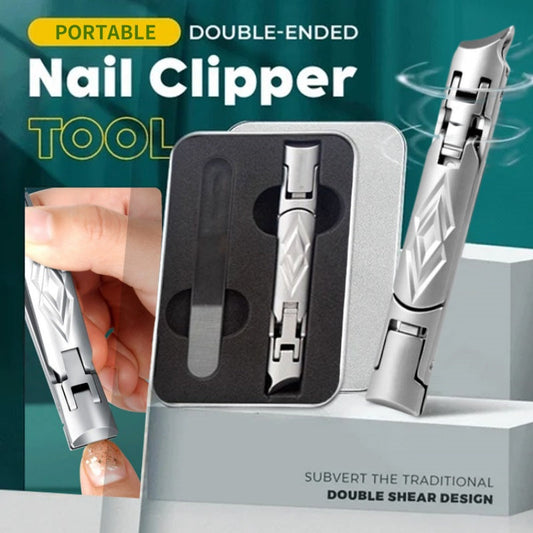 🔥2025 HOT SALE🔥Portable Double-Head Nail Clippers with Wide Opening