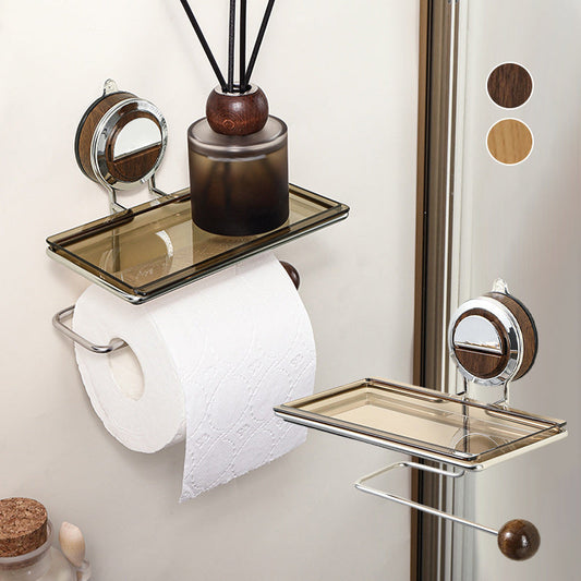 💖Toilet roll holder without hole with shelf