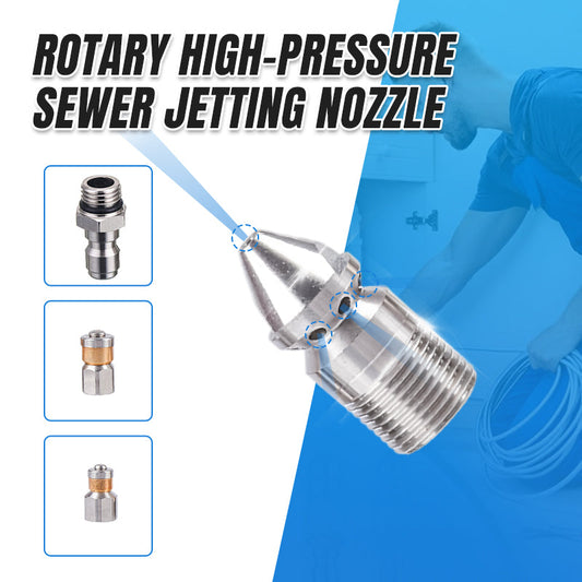 🔧 High-Pressure Sewer Jetting Nozzle: Rotary, Stainless Steel, 1/4" & 3/8" Threads
