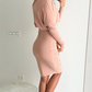 Women's Sexy Ruched V-Neck Bodycon Dress