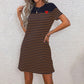 Casual Contrast Stripe Round Neck Dress