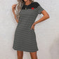Casual Contrast Stripe Round Neck Dress