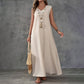 Women's Sleeveless V-Neck Dress with Side Slit