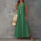 Women's Sleeveless V-Neck Dress with Side Slit
