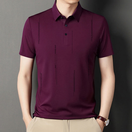 Men's Lapel Thin Short-Sleeve T-Shirt