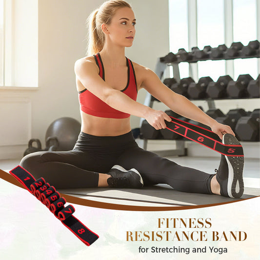 🧘 8-Segment Adjustable Resistance Band: Yoga & Stretching, Durable, Portable, 90cm