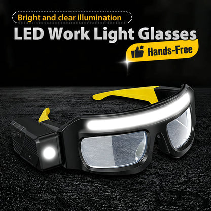 👓 LED Work Light Glasses: Hands-Free, Motion Sensor, 5 Brightness Modes, USB Rechargeable
