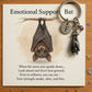 Emotional Support Bat Keychain with Message Card